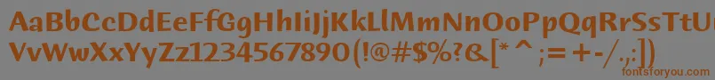 HumanaSansItcBold Font – Brown Fonts on Gray Background