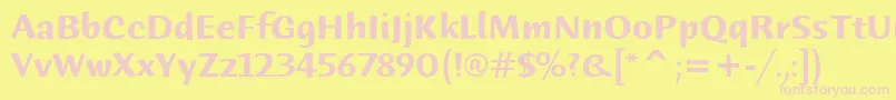 HumanaSansItcBold Font – Pink Fonts on Yellow Background