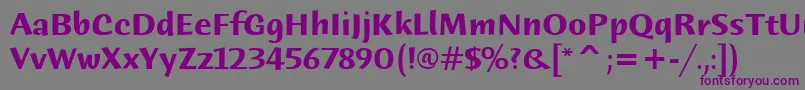 HumanaSansItcBold Font – Purple Fonts on Gray Background