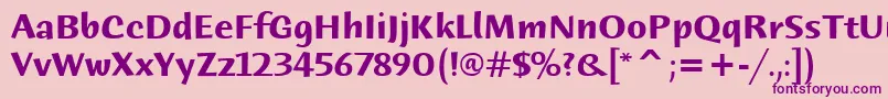 HumanaSansItcBold Font – Purple Fonts on Pink Background