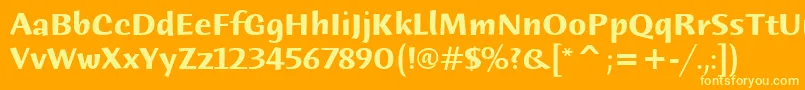 Шрифт HumanaSansItcBold – жёлтые шрифты на оранжевом фоне