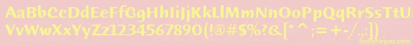 HumanaSansItcBold Font – Yellow Fonts on Pink Background