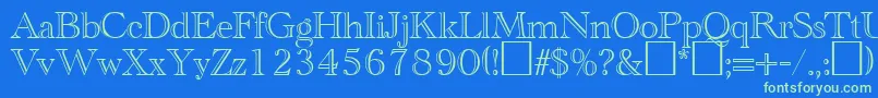 CathedralopenRegularDb Font – Green Fonts on Blue Background