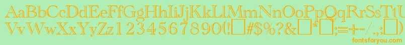 CathedralopenRegularDb Font – Orange Fonts on Green Background