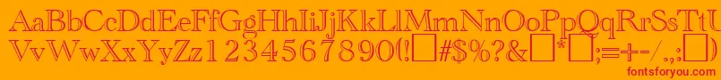 CathedralopenRegularDb Font – Red Fonts on Orange Background