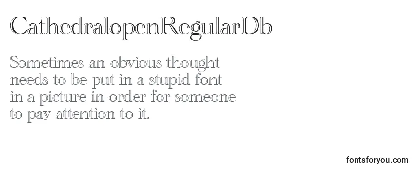 Review of the CathedralopenRegularDb Font