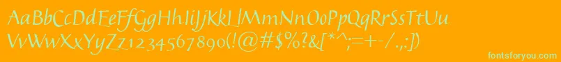 Kasper Font – Green Fonts on Orange Background