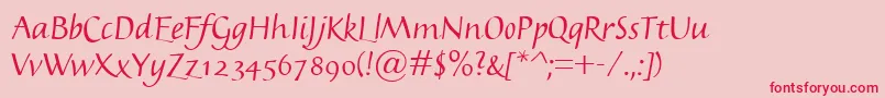 Kasper Font – Red Fonts on Pink Background