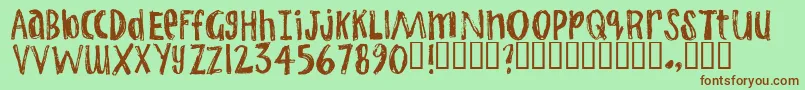 JumpStart Font – Brown Fonts on Green Background