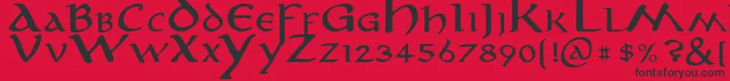 Aniron Font – Black Fonts on Red Background