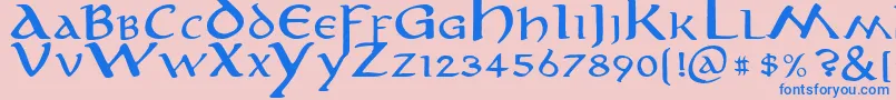 Aniron Font – Blue Fonts on Pink Background