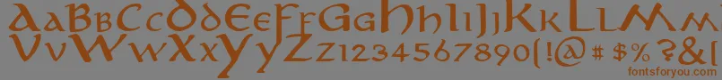 Aniron-Schriftart – Braune Schriften auf grauem Hintergrund