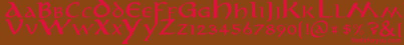 Aniron Font – Red Fonts on Brown Background