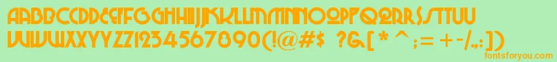 ChiTown Font – Orange Fonts on Green Background