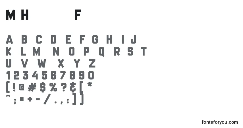 Schriftart MrHeadlinesFancy – Alphabet, Zahlen, spezielle Symbole