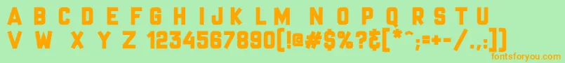 MrHeadlinesFancy Font – Orange Fonts on Green Background