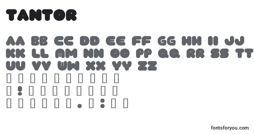 A fonte Tantor – alfabeto, números, caracteres especiais