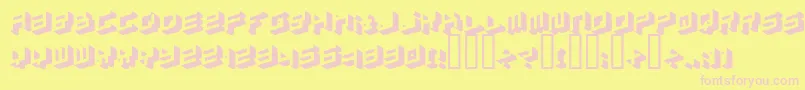 Czcionka Simpletype – różowe czcionki na żółtym tle