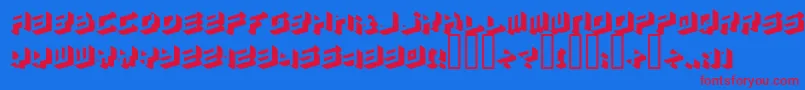 Simpletype-fontti – punaiset fontit sinisellä taustalla