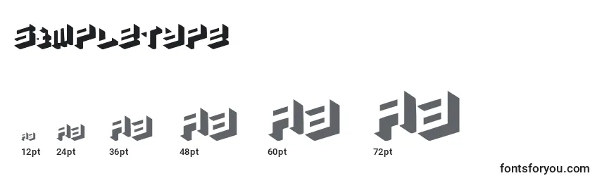 Größen der Schriftart Simpletype
