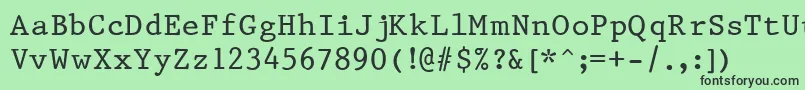 フォントPrest37 – 緑の背景に黒い文字