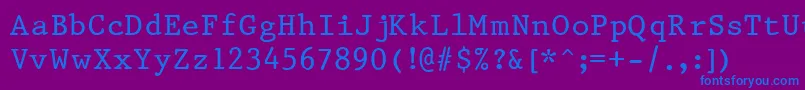 フォントPrest37 – 紫色の背景に青い文字