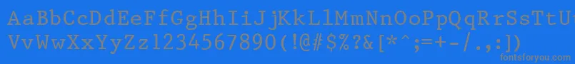 フォントPrest37 – 青い背景に灰色の文字