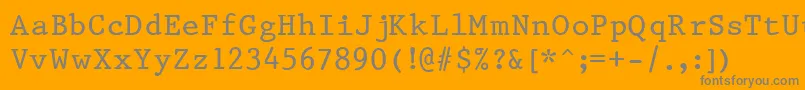 フォントPrest37 – オレンジの背景に灰色の文字