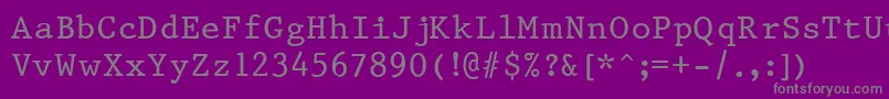 フォントPrest37 – 紫の背景に灰色の文字