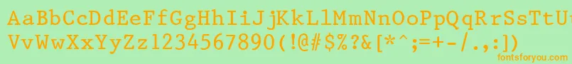 Prest37 Font – Orange Fonts on Green Background