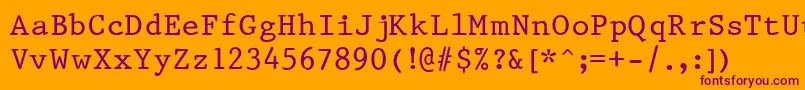 フォントPrest37 – オレンジの背景に紫のフォント