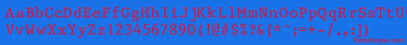 Шрифт Prest37 – красные шрифты на синем фоне