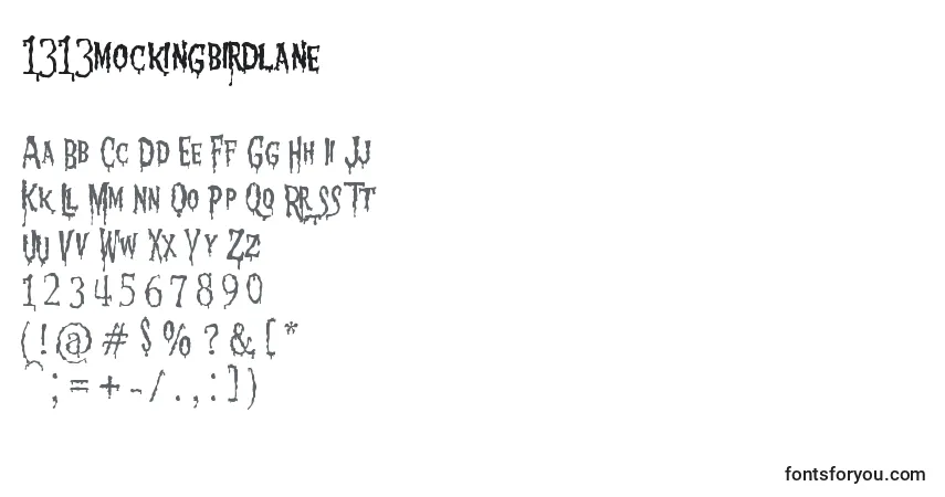 1313mockingbirdlane Font – alphabet, numbers, special characters