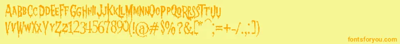 1313mockingbirdlane Font – Orange Fonts on Yellow Background