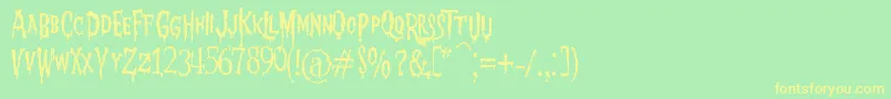 1313mockingbirdlane Font – Yellow Fonts on Green Background