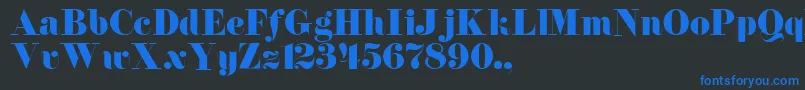 TqfFlorentine-Schriftart – Blaue Schriften auf schwarzem Hintergrund