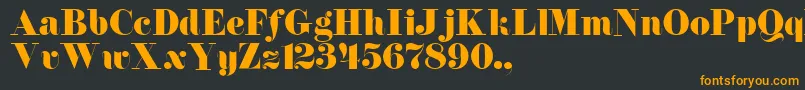 フォントTqfFlorentine – 黒い背景にオレンジの文字