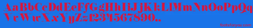 TqfFlorentine-fontti – punaiset fontit sinisellä taustalla