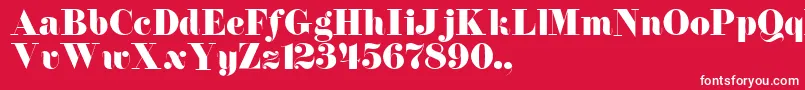 TqfFlorentine-Schriftart – Weiße Schriften auf rotem Hintergrund