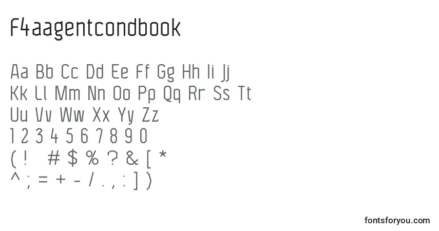A fonte F4aagentcondbook – alfabeto, números, caracteres especiais