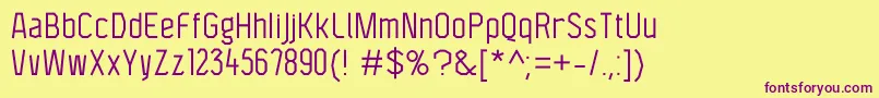 F4aagentcondbook Font – Purple Fonts on Yellow Background