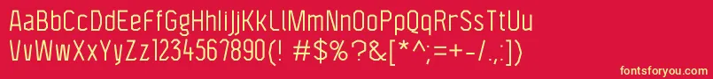 フォントF4aagentcondbook – 黄色の文字、赤い背景