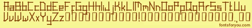 LinearScript Font – Brown Fonts on Yellow Background