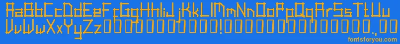 LinearScript Font – Orange Fonts on Blue Background