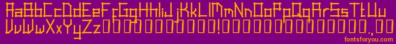 LinearScript Font – Orange Fonts on Purple Background