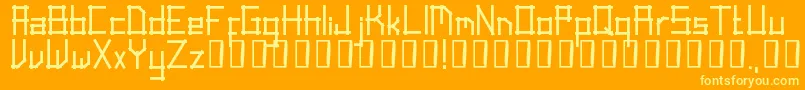 LinearScript Font – Yellow Fonts on Orange Background