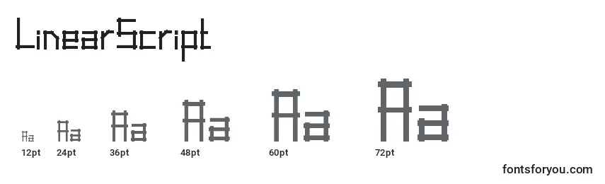 Размеры шрифта LinearScript