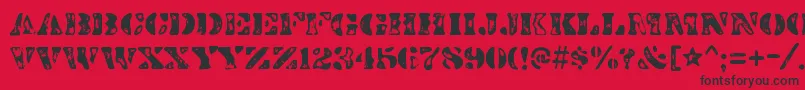 DirtybakersdozenscorchRegular Font – Black Fonts on Red Background