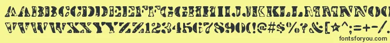 DirtybakersdozenscorchRegular Font – Black Fonts on Yellow Background