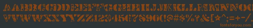 DirtybakersdozenscorchRegular Font – Brown Fonts on Black Background